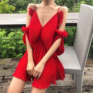 V-neck Cold Shoulder Playsuit
