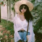 Bell Sleeve V-neck Chiffon Cover-up