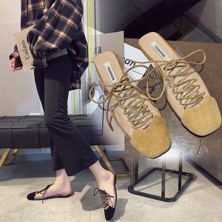 Lace Up Transparent Mules