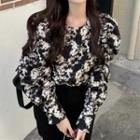 Long-sleeve Splatter Print Blouse