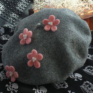 Floral Applique Beret