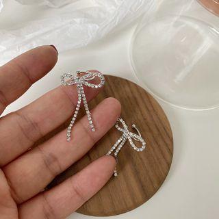 Sterling Silver Ribbon Ear Cuff / Stud Earring / Clip-on Earring
