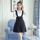 Mock Two-piece Lace Long-sleeve Dress