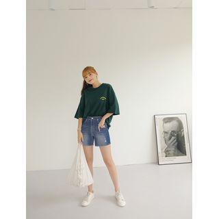 Illustrated Boxy-fit Long T-shirt