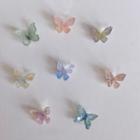 Butterfly Alloy Earring Set - Pink & Blue & Green - One Size
