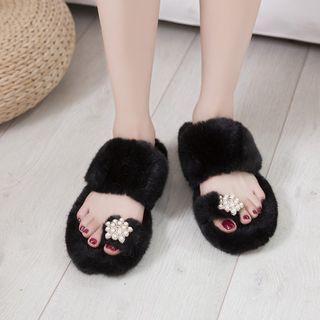 Toe-loop Furry Slippers