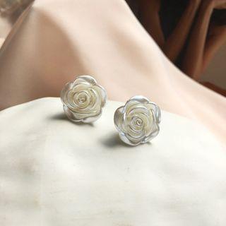 Resin Flower Earring 1 Pair - S925 Silver - Earrings - One Size