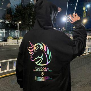 Reflective Unicorn Print Hoodie