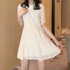 Bow Mini A-line Dress White - One Size