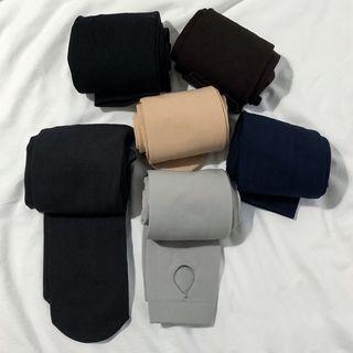 Fleece-lined Leggings Navy Blue - One Size