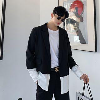 Open Front Mock Two-piece Blazer