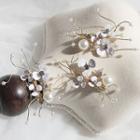 Wedding Faux Pearl Branches Hair Clip Set Of 3 - Gold - One Size