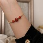 Beaded Bracelet Red & Gold - One Size
