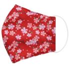 Handmade Water-repellent Fabric Mask Cover (flower Print)(adult) Red - One Size