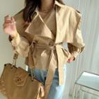 Capelet Short Trench Jacket Beige - One Size
