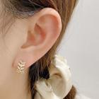 Leaf Rhinestone Earring E2750 - 1 Pair - One Size