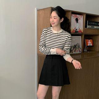 Pleated Tennis A-line Miniskirt