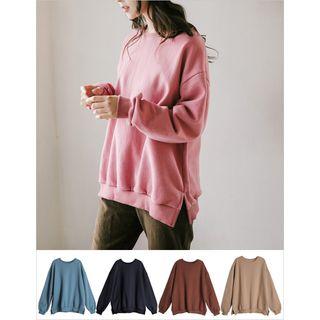 Fleece Lined Colored Cotton Sweatshirt
