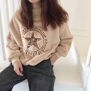 Sequined Fleece Pullover