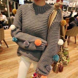 Pom-pom Chunky Knit Sweater