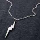 Stainless Steel Lightning Pendant Necklace As Shown In Figure - One Size