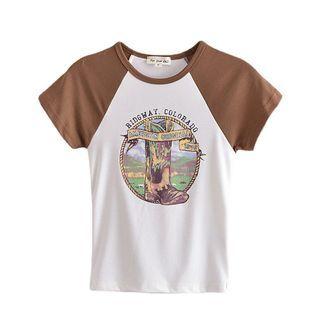 Short-sleeve Boot Print T-shirt