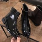 Low-heel Patent Short Boots