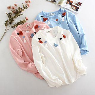 Tasseled Long-sleeve Sweatshirt