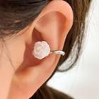 Rose Resin Alloy Cuff Earring Type A - 1 Pair - White - One Size