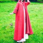 Hooded Long Cape Red - One Size
