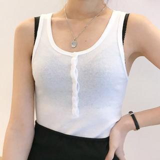 U-neck Buttoned Tank Top