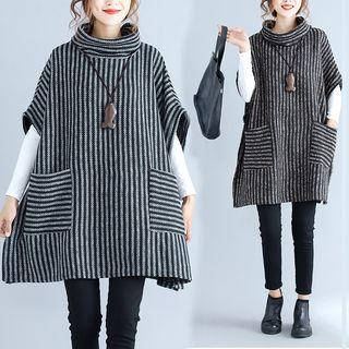 Striped Elbow-sleeve Pullover