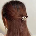 Cherry Rhinestone Resin Alloy Hair Clamp Gold - One Size