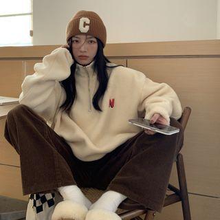 Oversized Zip Fluffy Sweatshirt