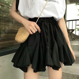 Set: Lettering Tank Top + High Waist Mini Skirt