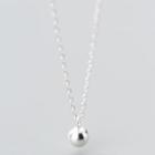 925 Sterling Silver Ball Pendant Necklace S925 Silver - Necklace - Silver - One Size