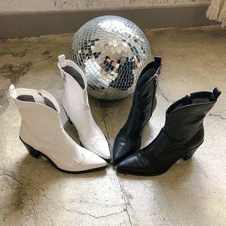 Chunky-heel Short Cowboy Boots