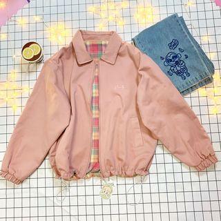 Reversible Zip-up Jacket With Lining - Pink - One Size