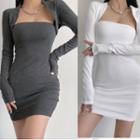 Set: Long-sleeve Shrug + Tube Dress