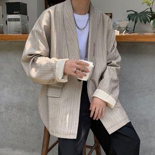 Printed Pinstripe Oversize Blazer
