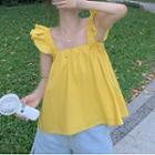 Ruffle Trim Camisole Top Mango Yellow - One Size