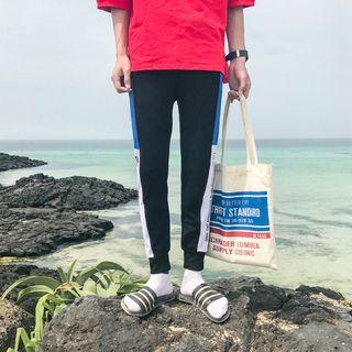 Lettering Panel Slim-fit Pants