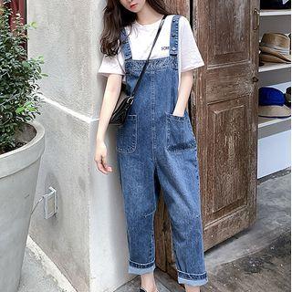 Short-sleeve T-shirt / Denim Dungaree / Set