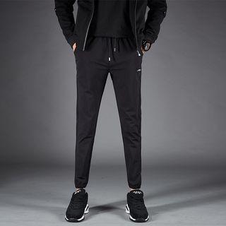 Lettering Slim Fit Drawstring Pants