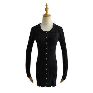Knit Mini Bodycon Shirtdress