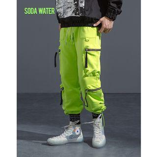 Multi-pocket Drawstring-hem Jogger Pants