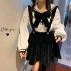 Long-sleeve Sailor Collar Top / Jumper Mini Dress