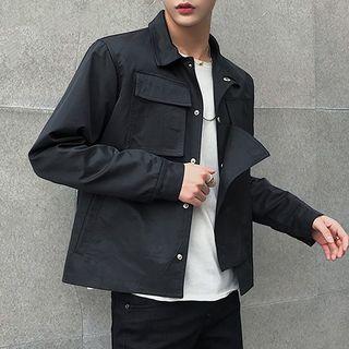Pocketed Snap-buttoned Jacket