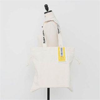 Lettering-detail Label-applique Shopper Bag