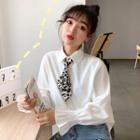 Set: Bell-sleeve Shirt + Tie